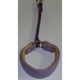 Puolikuristava leveä nappanahkapanta kur.osa nahkaa lila