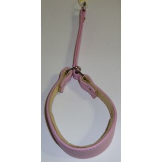 Puolikuristava leveä nappanahkapanta kur.osa nahkaa pink