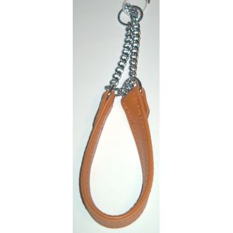 puolikuristava nappanahkapanta 20 mm keskiruskea