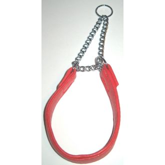 puolikuristava nappanahkapanta 20 mm punainen